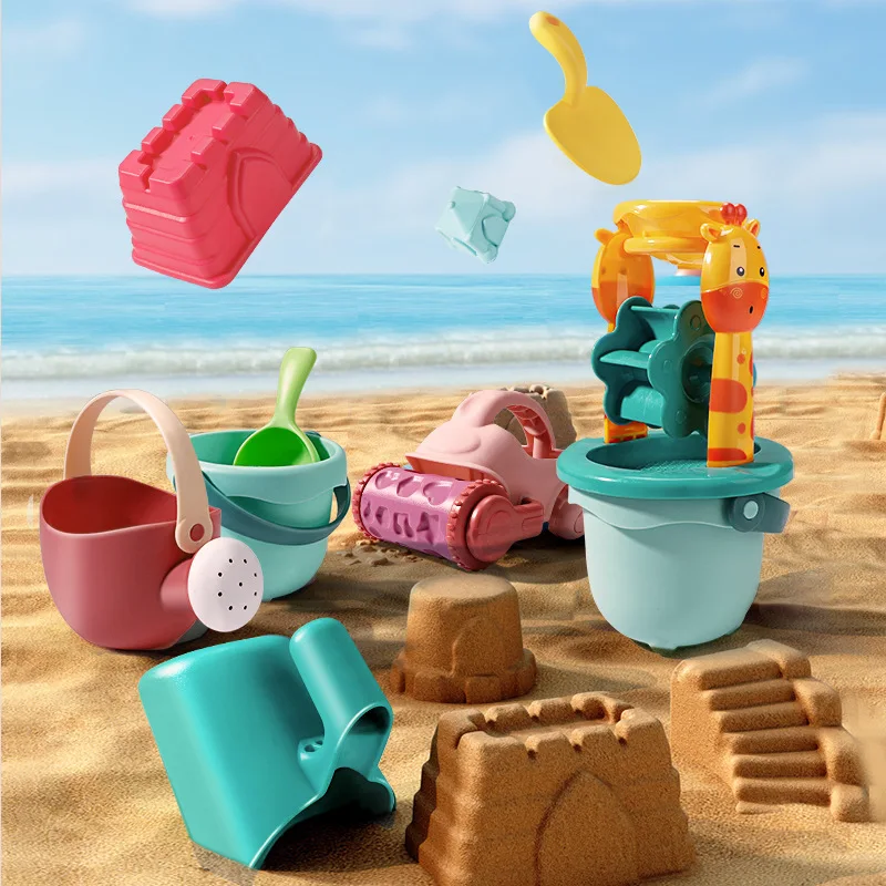 Juguetes de playa para niños, Kit de 7 Uds. De herramientas de arena de excavación de verano con pala, juego de agua, juego al aire libre, caja de arena para niños y niñas