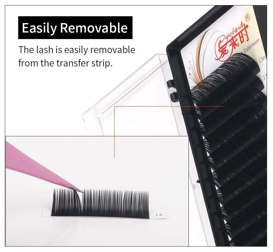 Thinkshow Individual Lash 100% Handmade 3D Volume Eyelash Extension Natural Long Korea Silk Mink Individual False Eye lashes