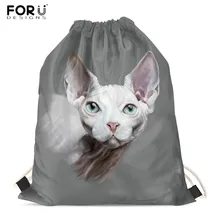 FORUDESIGNS/сумки с изображением животных и кошек, 3D сумки на шнурке, канадские модные рюкзаки для отдыха, сумки для покупок для мамы