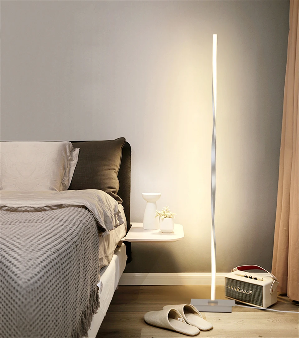 Conduziu a Lâmpada de Assoalho Luzes do Quarto Nordic Decoração Casa Cabeceira Leitura Suporte Luzes Sala Estar Interior pé Rgb 11 Cheap Luminárias de pé