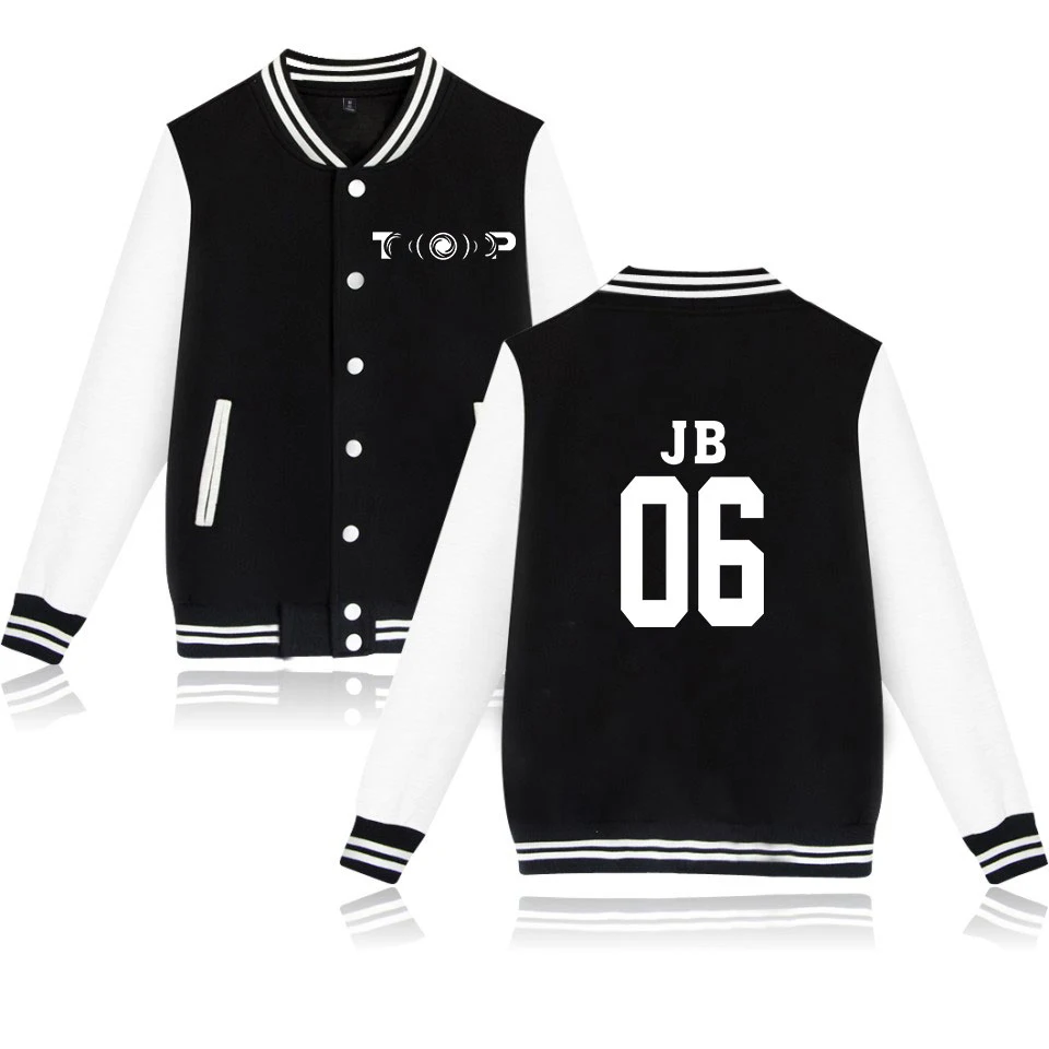 GOT7 2D New Print K-pops Casual Cool Jacket Harajuku 2019 Tops Hot Sale Women and men Long Sleeve Baseball Jersey plus Size 4XL