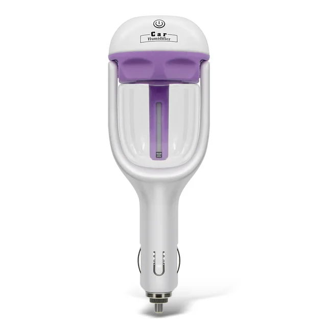 Purple Портативный мини-увлажнитель воздуха для автомобиля с поворотом на 180 градусов, распылитель тумана, фоггер, многоцветный Ароматический диффузор, Ароматический диффузор эфирного масла - Цвет: Purple