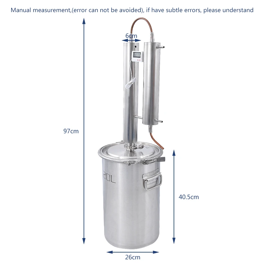 304 дистиллятор из нержавеющей стали 20 л бытовой пивоваренный дистиллятор красная медная охлаждающая катушка дома ПИВОВАРЕНИЕ водка виски бренди