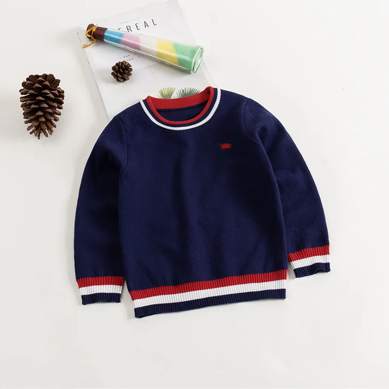 Детский свитер с вышивкой Детский свитер Однотонный свитер хлопковый трикотажный свитер Dalang