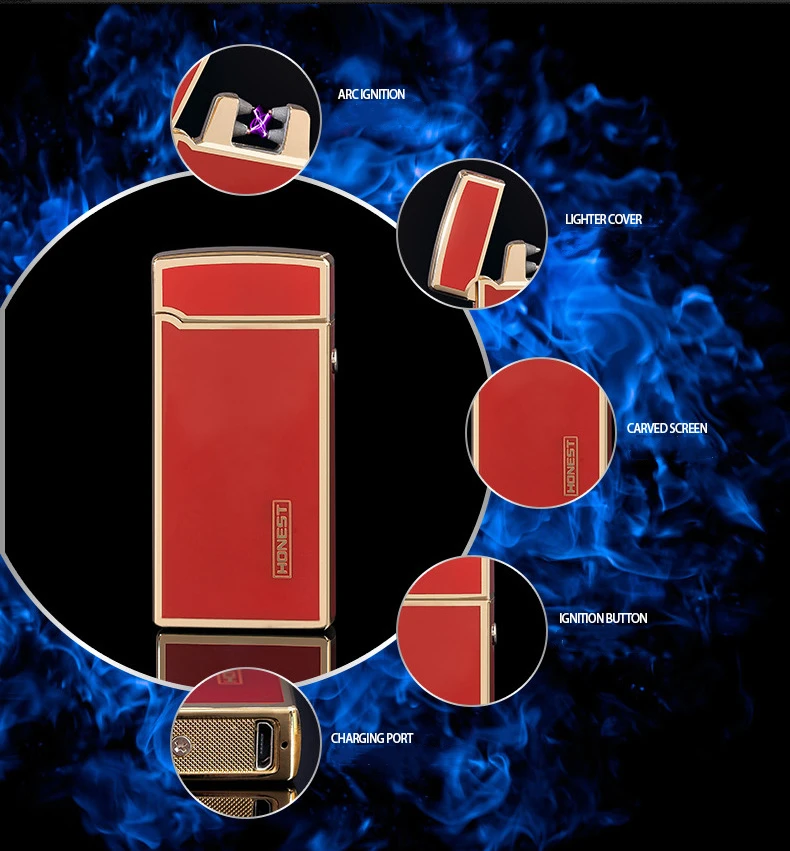 Зажигалка гаджеты для мужчин перезаряжаемая электронная USB Зажигалка сильная ветрозащитная двойная дуговая зажигалка Прикуриватель сигара зажигание