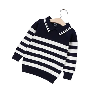 

Stripe Baby Boys Cotton Sweater Toddler Kids Knitted Flanged Collar Cardigan Long Sleeve Coat Infant Pullover Autumn Winter Warm