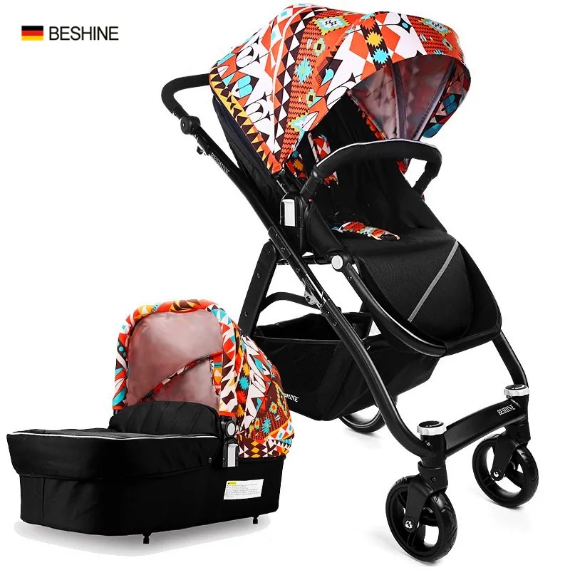 

High Landscape Bohemian Smart Magnalium Frame Foldable 3 In 1 Large Space Infant Baby Stroller Newborn Stroller Baby Carriage