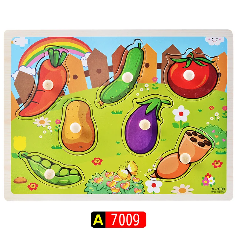 A7009 30 см деревянные игрушки пазл ручной захват доска Tangram для маленьких детей раннего образования монтессори игрушка алфавит, цифры - Цвет: A7009
