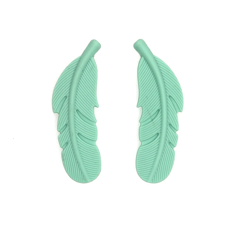 NO.12 Mint green Kovict 10 шт., силиконовый прорезыватель, бисер с перьями, аксессуары ручной работы, прорезыватель, игрушки для новорожденных, подарок для ребенка, Прорезыватель для зубов - Color: NO.12 Mint green