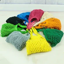 1 шт. многоразовая зеленая хозяйственная сумка с фруктами, сумка для покупок, сумка для покупок, хлопковая тканая Сетчатая Сумка, сетчатый карман