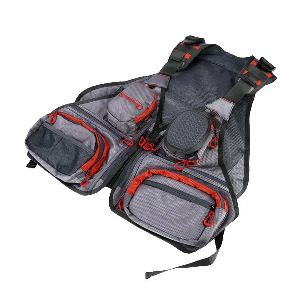 Adjustable Belt Fishing Vest Multi-Pocket Mesh Waistcoat for Hunting Camping