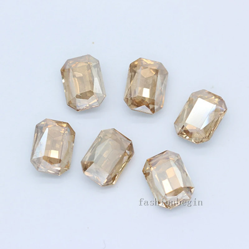 6-27MM 24-Colors Rectangle Rhinestones Crystal Glass Octagon Point Back Re-Octagon Jewelry Garment Accessories