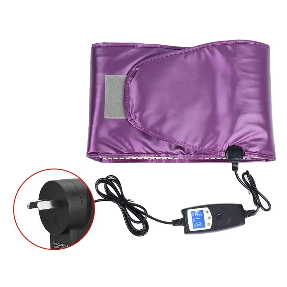Purple AU Plug 220V Vibration 360 degree electric far infrared electric Sauna heating belt Slimming Detox Waist Belt Warm Weight Loss Beauty Fitness - Цвет: Purple AU Plug 220V