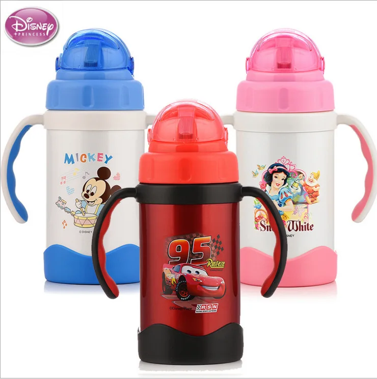 

Cartoon Insulated Cup Baby with Straw Bottle with Handle Glass CHILDREN'S Winter Cartoon Cup Children Cup with Straw