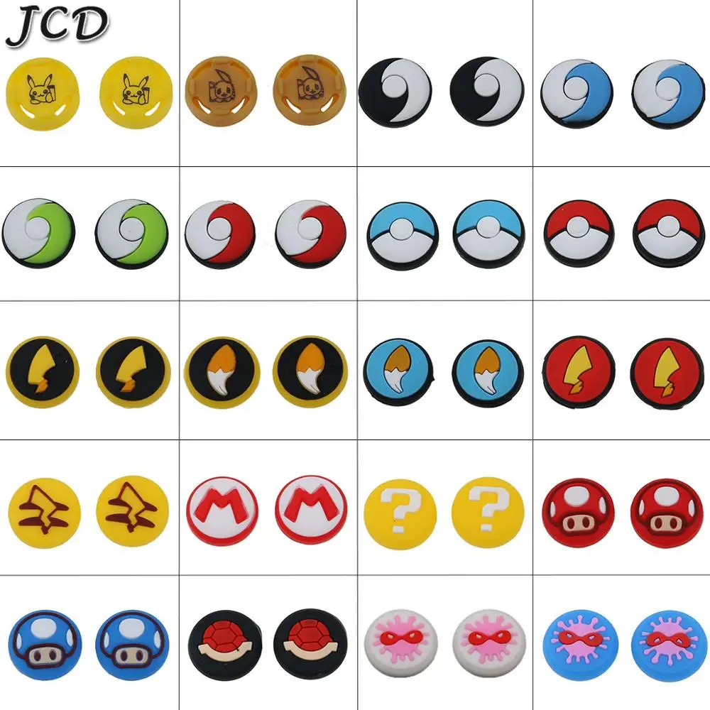 JCD Joystick Cover Thumb Stick Grip Cap Skin For Nintend Switch NS Joy-Con Controller Pokeball JoyCon Gamepad Thumbstick Case