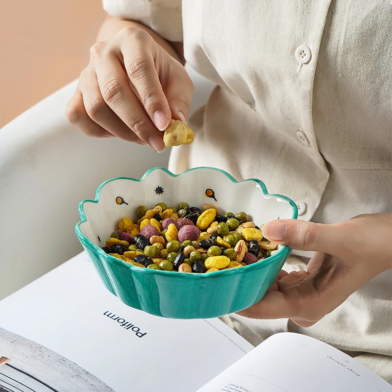 5,8 дюймов керамическая Салатница, Цветочная обеденная чаша, миска для выпечки пасты, фарфоровая сервировочная чаша, набор из 2