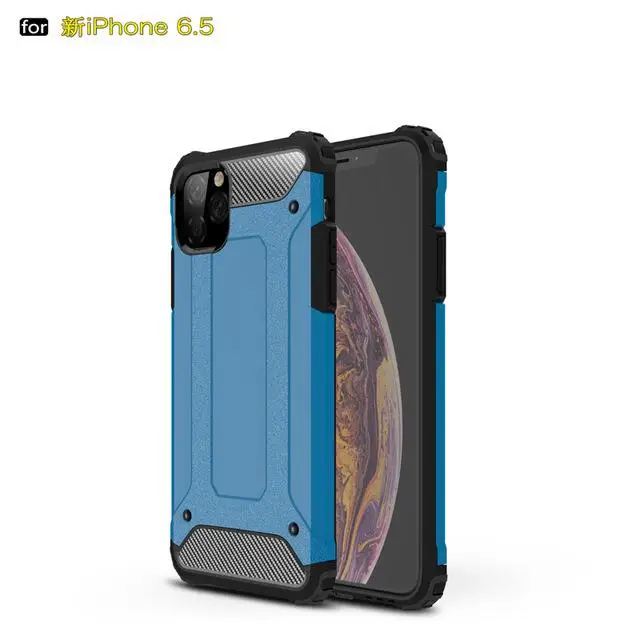 Для Iphone 11 Pro Max чехол для Iphone Xs Max Xr 7 8 6 6s Plus тяжелый армированный тонкий жесткий резиновый жесткий силиконовый чехол s - Цвет: Синий