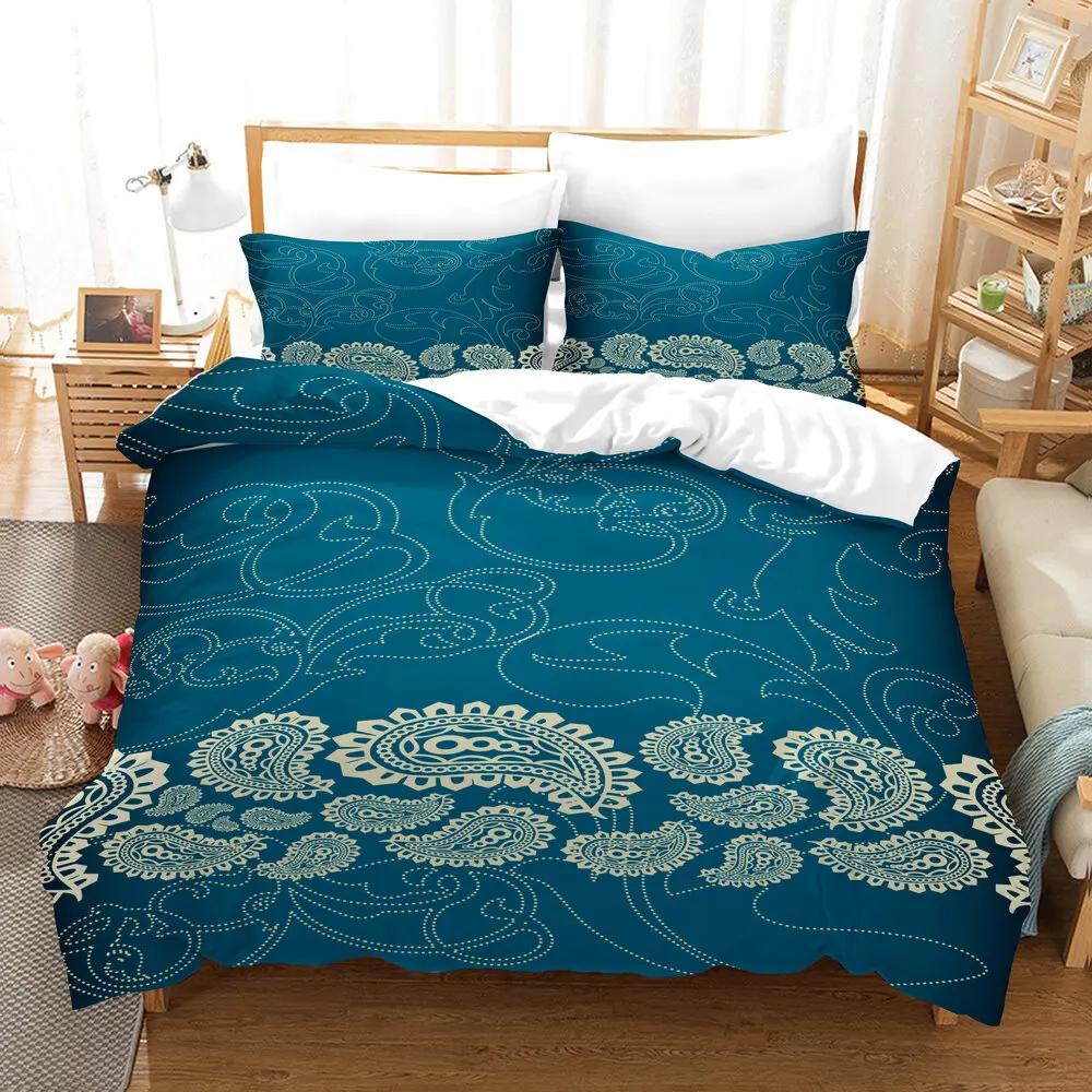 

3D Print Duvet Cover Sets Dropshipping 2/3pcs (Single1Pillowcase) Boy Girl Kid With Pillowcase Datura flower NO11 Blue