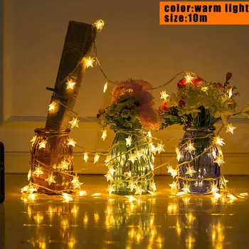 

3/10M LED Star String Lights Fairy Light Christmas Wedding Party Decor Battery Operated can CSV