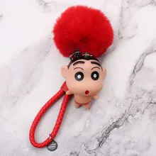 Производители мультфильмов креативная кукла в рисованном стиле кожаная веревка Pom-ключ "Помпон" кольцо милый автомобиль брелок Сумочка Подвеска