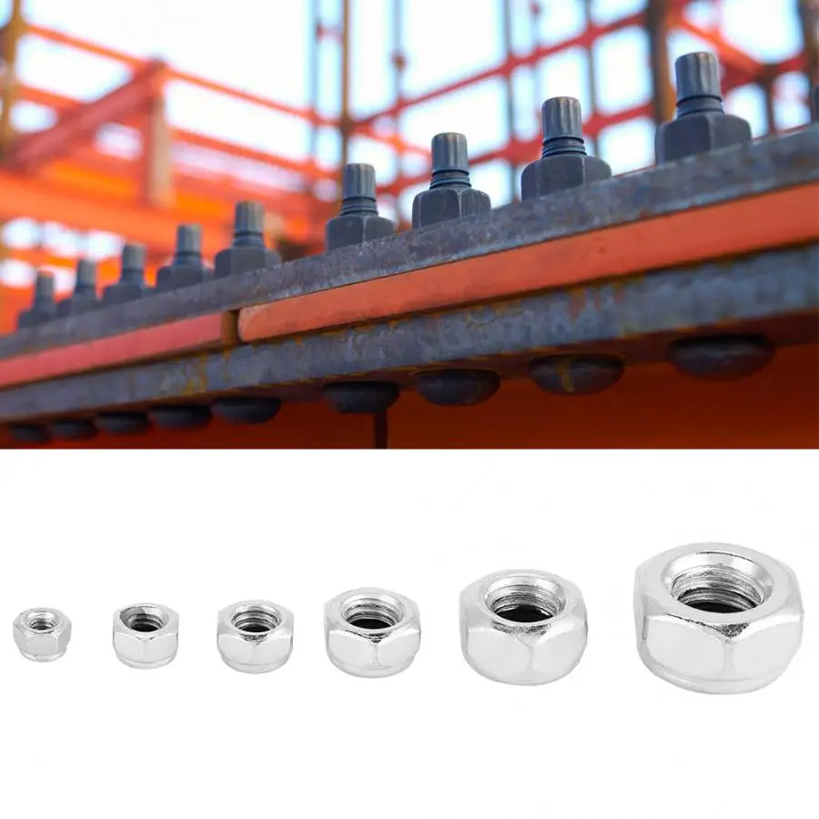 

195Pcs/set M3 M5 M6 M8 M10 Metal Self-Locking Hex Nut Fastener Lock Nuts Assortment Kit
