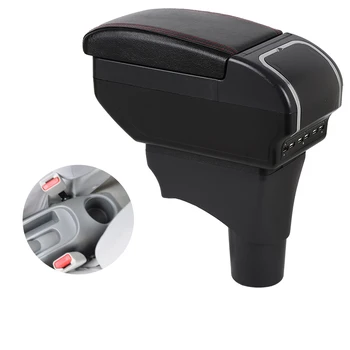 

Special Car Armrest Box For Nissan March Micra K13 Armrest Box Custom Made Auto Central Armrest Pad USB Interface Cup holder