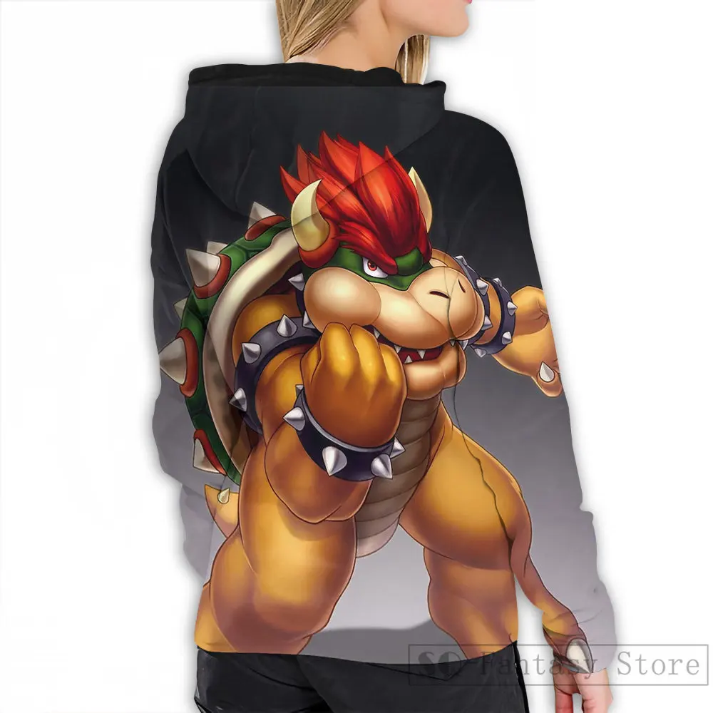 Мужские толстовки, свитшоты для женщин funny Bowser(2) с принтом Повседневная Толстовка с капюшоном Streatwear