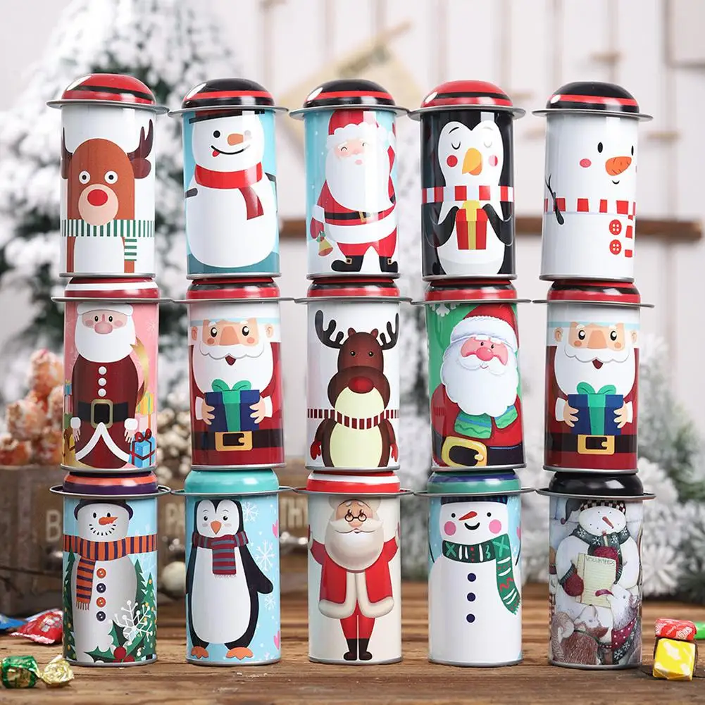 

Christmas Candy Tin Box Christmas Party Santa Claus Snowman Candy Cans Children Gift Sweets Box Christmas Candy Jar Iron Boxes