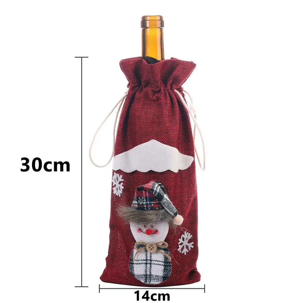 Wine Bottle Cover 1 Taoup Merry Christmas светодиодный светильник s Подвески Висячие украшения Рождественское украшение стола для дома Рождественский светильник светодиодный Noel Декор Санта-Клауса - Цвет: Wine Bottle Cover 1