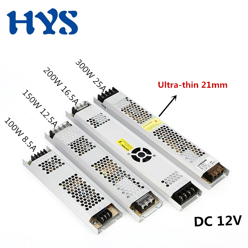 

Power Supply DC 12V 100W 150W 200W 300W Transformer AC 220V to DC12V Switching Power Supply Source Switch LED Lighting