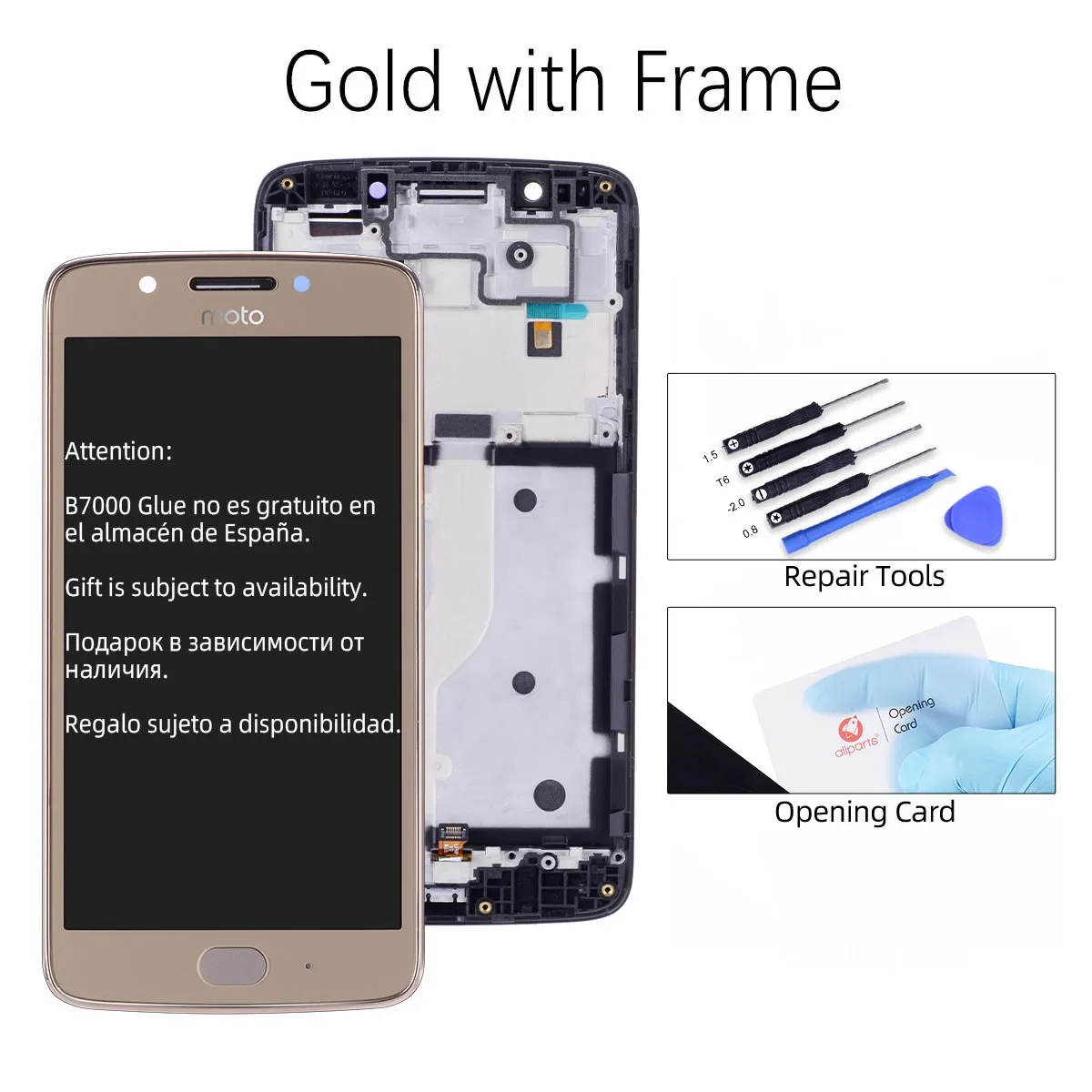Gold with Frame Дисплей для Motorola Moto G5 LCD в сборе с тачскрином на рамке черный золотой XT1672 XT1670 XT1676 - Цвет: Gold with Frame