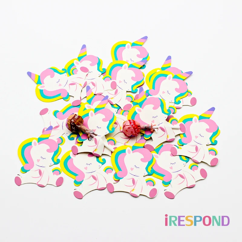 100 искусственные украшения в виде детского единорога леденца открытки для