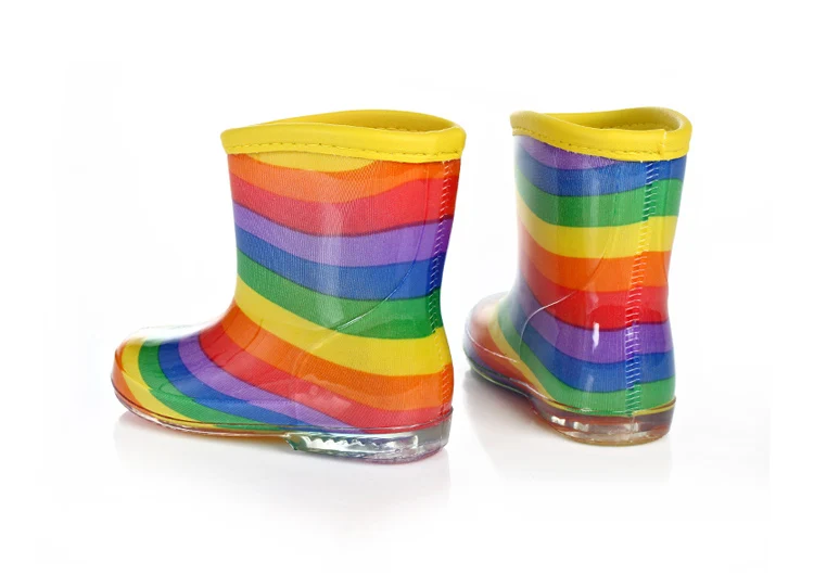 Радужная водонепроницаемая обувь; детские резиновые сапоги для девочек; резиновые сапоги с рисунком единорога