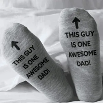 

Men Socks Funny Letters Print short casual Unisex Socks This Guy Is One Awesome Dad Combed Cotton Ribbed Hosiery Fathers Gifts