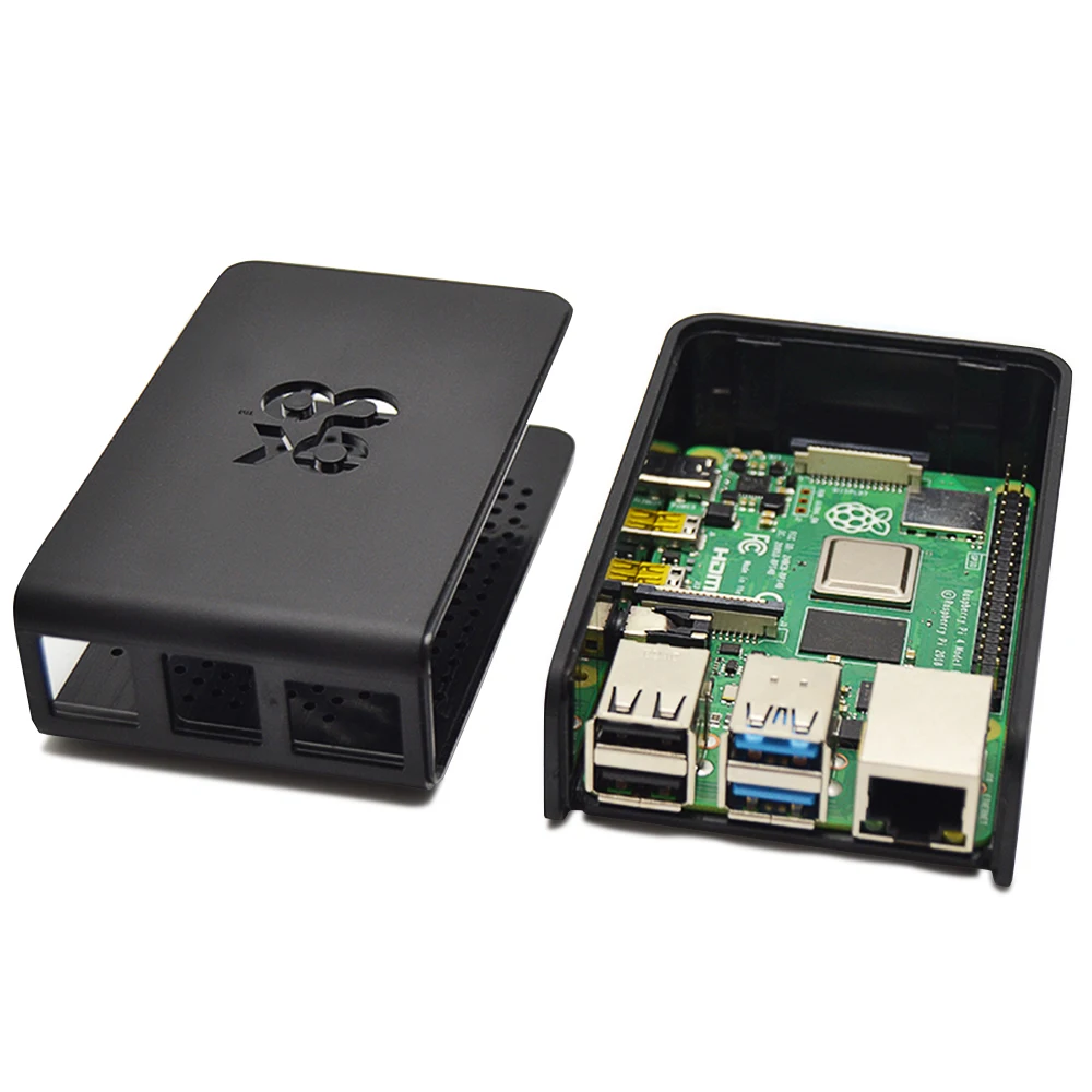 Официальный подлинный Raspberry Pi 4 Модель B 4b дизайн ABS черный скользящий защитный чехол легко установить