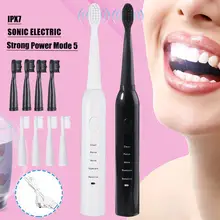 Ультразвуковая электрическая зубная щетка ультразвуковая щетка для отбеливания зубов вибратор таймер гигиены 5 с режимом вибрации+ 3 шт. Сменная головка