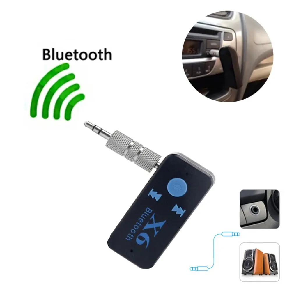 Автомобильный Bluetooth X6 музыкальный ресивер адаптер 3,5 мм разъем беспроводной громкой связи автомобильный комплект с TF кард-ридером функция
