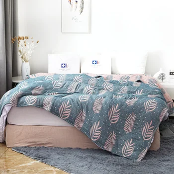 

Cotton Gauze Muslin Throw Blanket for Bed Sofa Summer Air Conditioning Bedspread for Adults