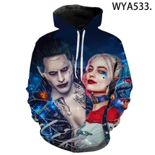 Moda super herói joker 3d impresso das mulheres dos homens hoodies moletom casual pulôver streetwear pulôver jaqueta roupas masculinas XXS 4XL