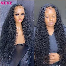 

SUSY Afro Kinky Curly 30 Inch Lace Front Wig Brazilian Human Hair Wig Closure Wig Curly Deep Wave Lace Frontal Wigs For Women