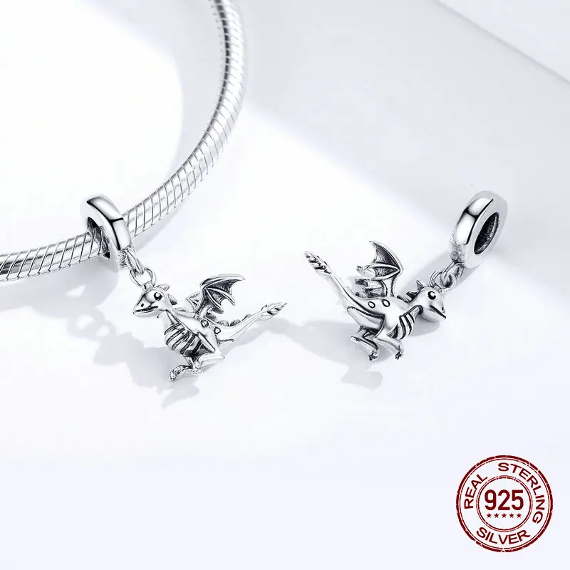 Fit Pandora Шарм Браслет Ожерелье Подвеска 925 серебро дрогон подвески ювелирные изделия делая Аутентичные горячие продажи