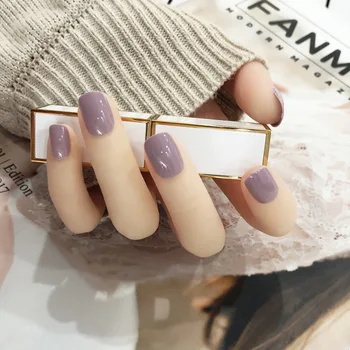 

24pcs/box press on nails short Pure Color Detachable Long Lasting Waterproof Short Full Cover Artificial Nail Patches with Glue