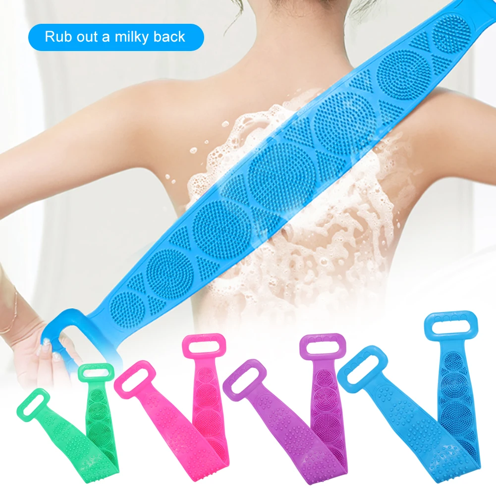

Silicone Bath Body Brush Upgraded Back Exfoliating Scrubber For Shower Easy To Clean Massage Skin Body Scrubber Belt