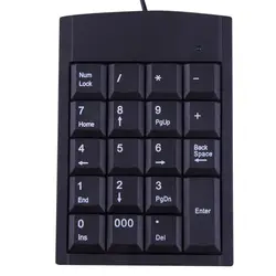 Mini clavier numérique filaire USB à 19 touches, adaptateur pour ordinateur portable, Windows 2000 XP Vista 7 ou édition Millennium 