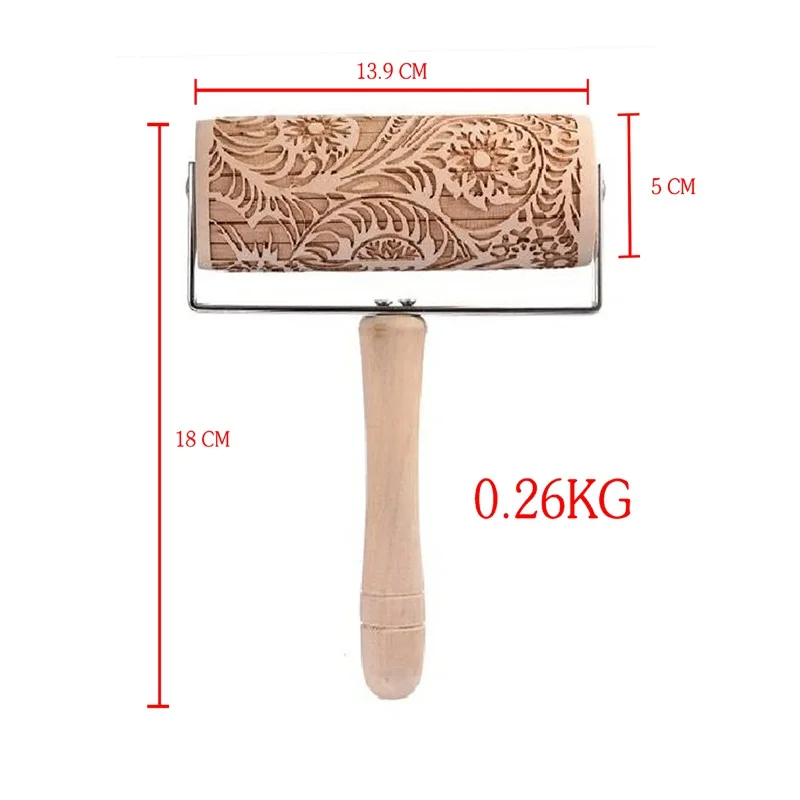 Рождественская деревянная скалка для тиснения с лазерной гравировкой DIY Инструменты текстурированные антипригарные конструкции и узоры для выпечки печенья ребенка