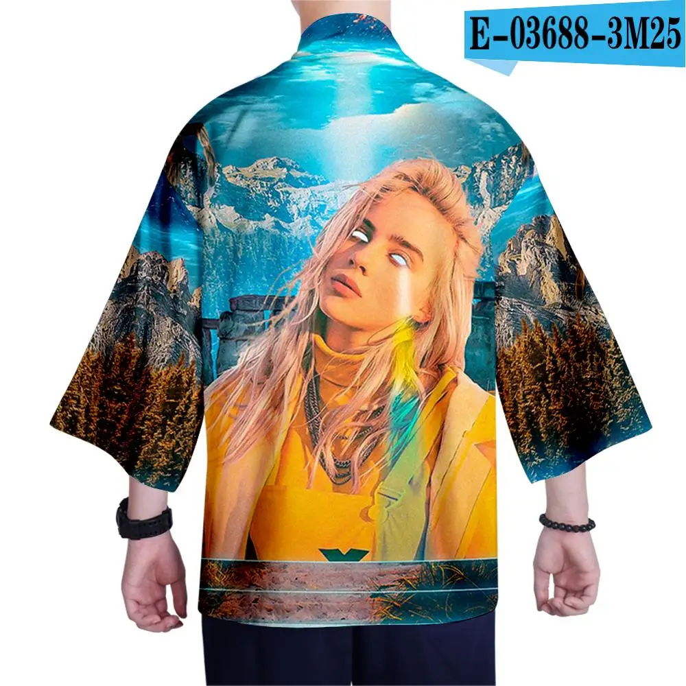 Billie eilish японское кимоно billie eilish женское 3D кимоно традиционная одежда модная повседневная одежда Удобная Пижама Топ - Цвет: As Shown