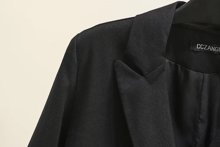 Размер XL-4XL, Женская куртка, Женское пальто, повседневный двубортный свободный черный блейзер с длинным рукавом, женский маленький костюм, высокое качество