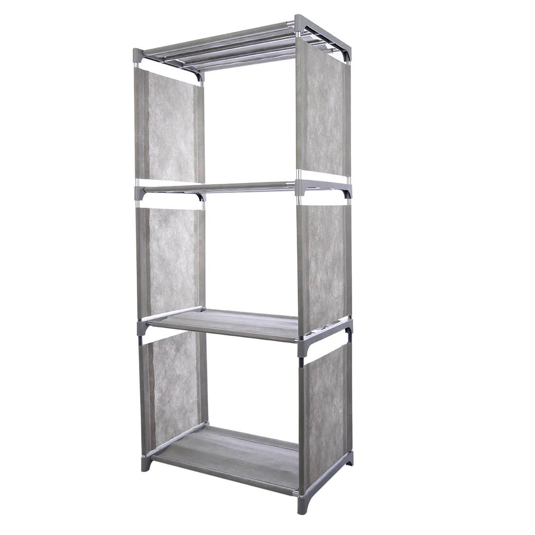 

Multi-Layer Simple Dustproof Combined Shelf Durable Reinforced Nonwovens Storage Rack - Silver Grey