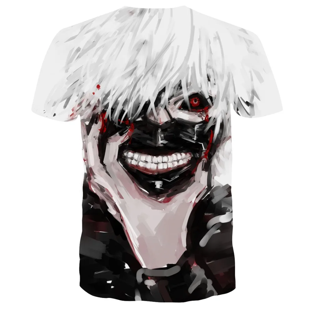 Аниме Kaneki Ken, футболка с 3d принтом, Мужская футболка в стиле хип-хоп с коротким рукавом, черные футболки, летние топы, стиль, модная мужская футболка s