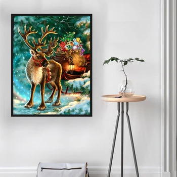 

Full Kits 5D Diamond Painting Deer Wall Art Full Round Drill Picture of Rhinestones Embroidery Mosaic Animal DIY Decor
